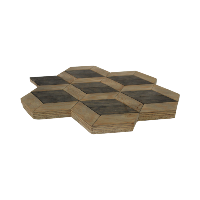 Diamonds 3D Pattern Wooden Surface 1 2